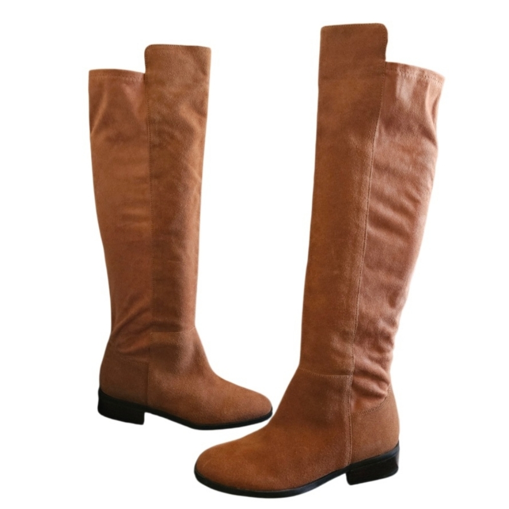 Lucky Brand Calypso Brown Suede Leather Over-the-Knee Riding Boots Size 6.5 NEW